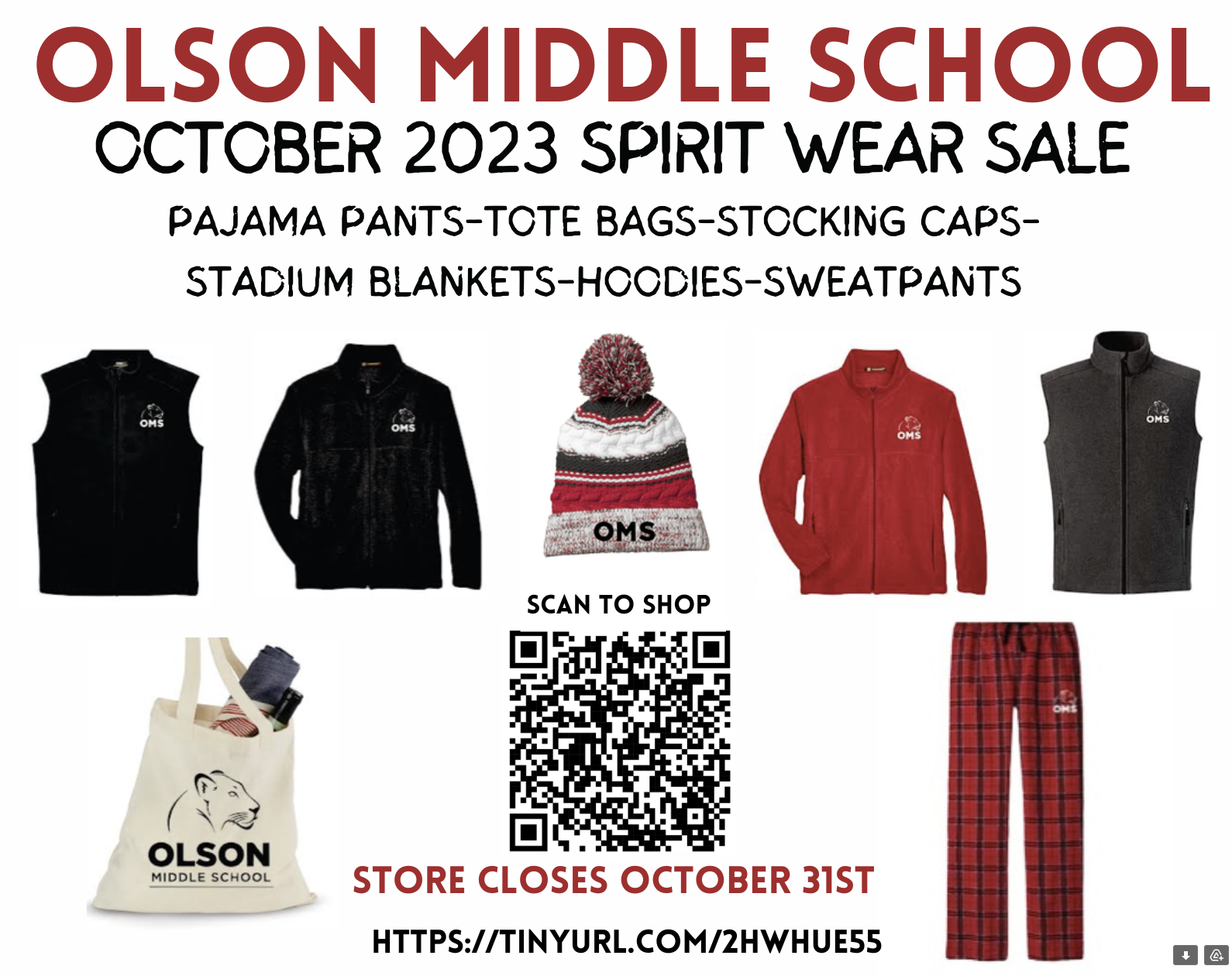Olson Middle School Spirit Wear Sale poster