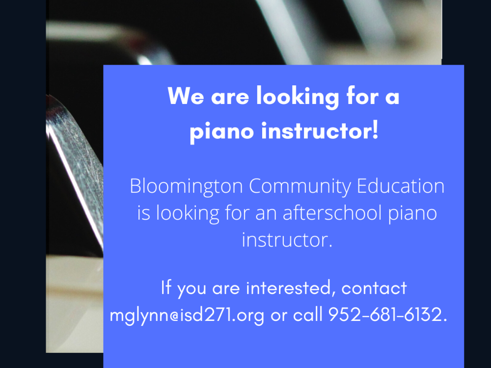 Piano Lesson Instructor Wanted