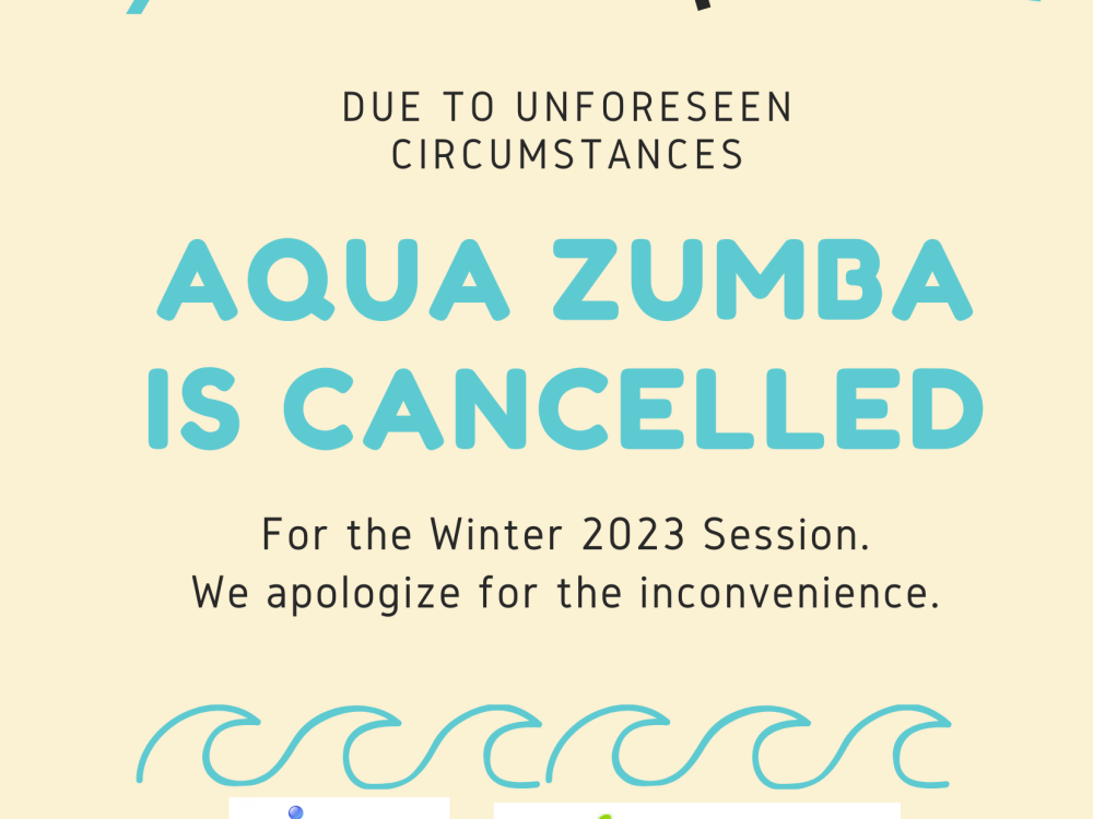 Aqua Zumba is cancelled