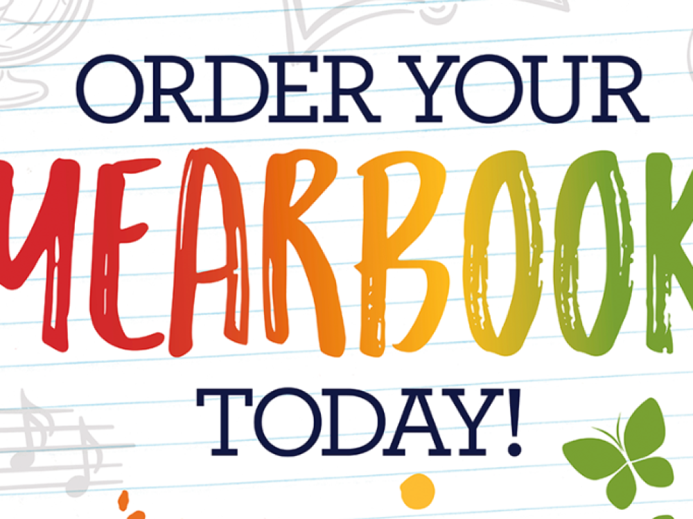 Colored text saying Order Your Yearbook Today