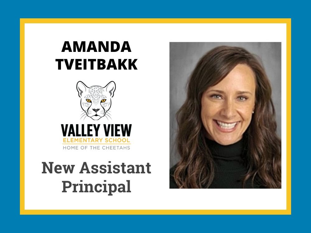 Amanda Tveitbakk photo and Valley View Elementary school logo