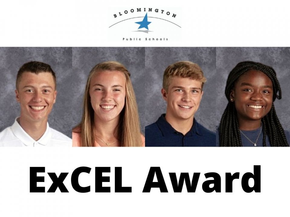 ExCEL Award - photos of Carter Hanson, Isabelle Lynch, Chase Beacom and Mya Tyler