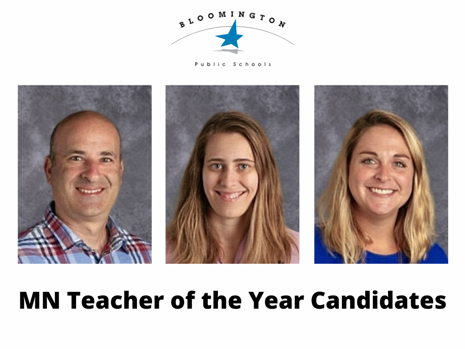 MN Teacher of the Year candidates Jeffrey Levin, Katrina Van Ruyven and Sarah Weber