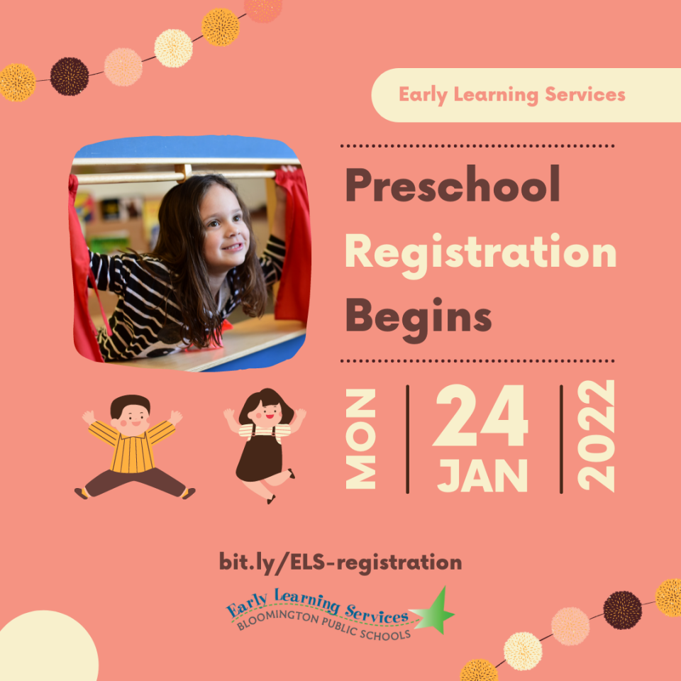 Preschool registration flyer for 2022-23 school year