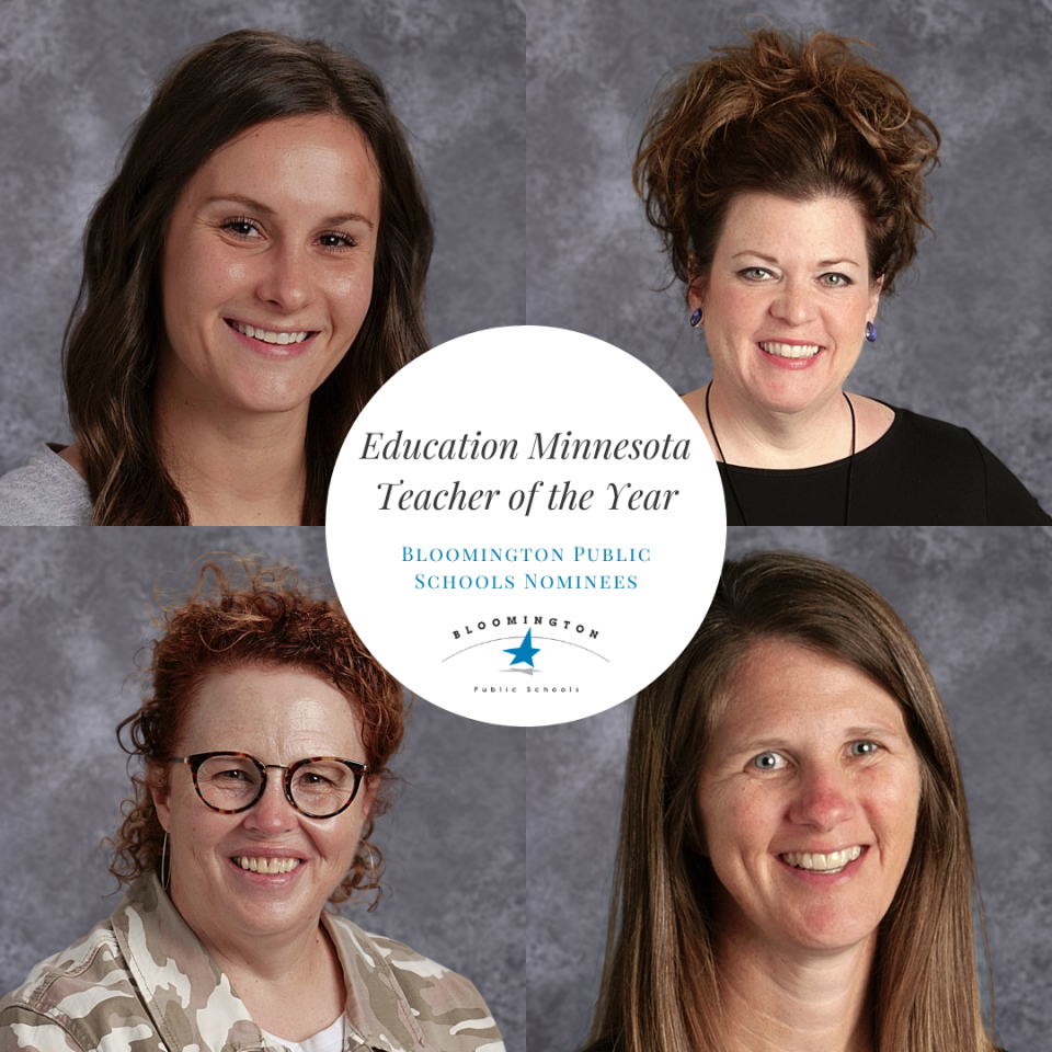 This picture is a display of our 2022 Education Minnesota Teacher of the Year nominees from Bloomington Public Schools.
