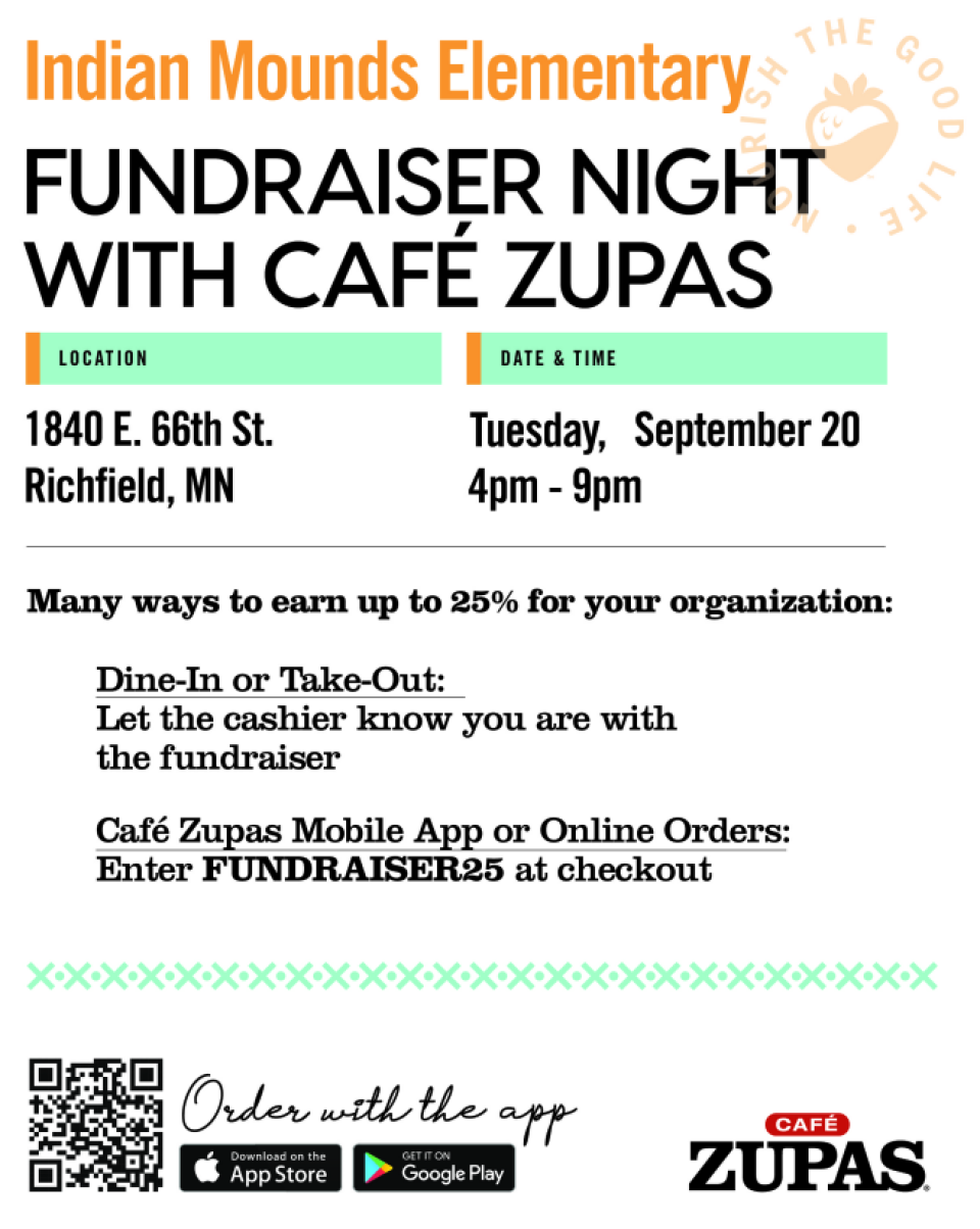 Cafe Zupas Fundraiser Flyer