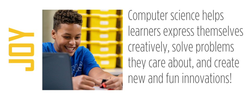 Computer science helps learners express themselves and create new and fun innovations.