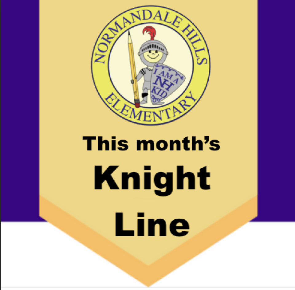 NH logo with text that reads this month's Knight Line 