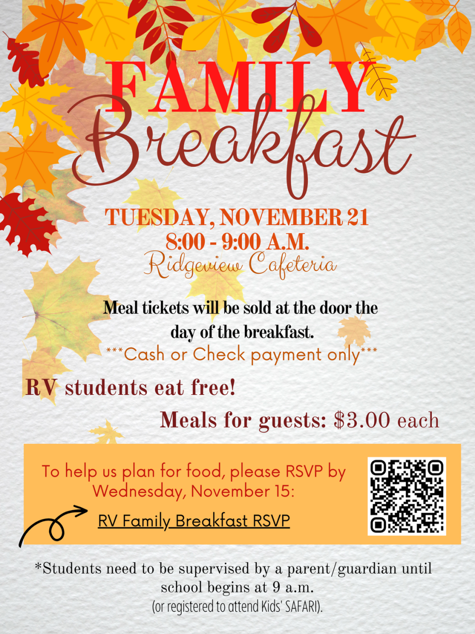 Ridgeview Family Breakfast 2023