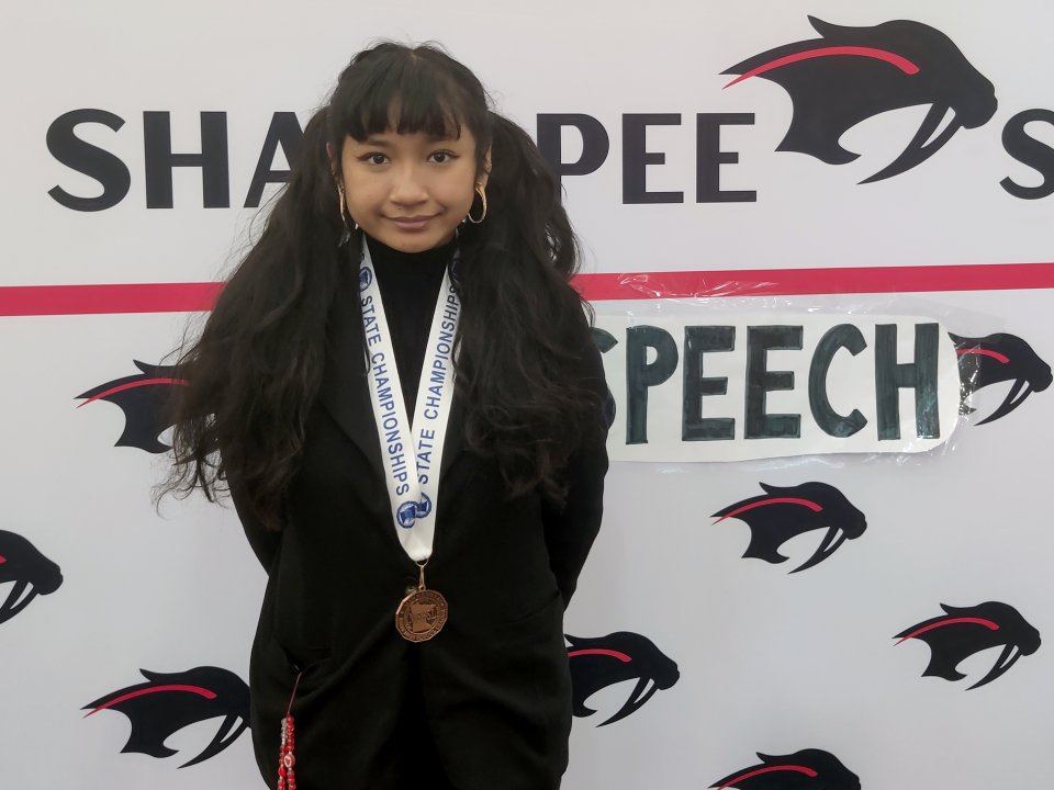 Angelica Mey with bronze medal